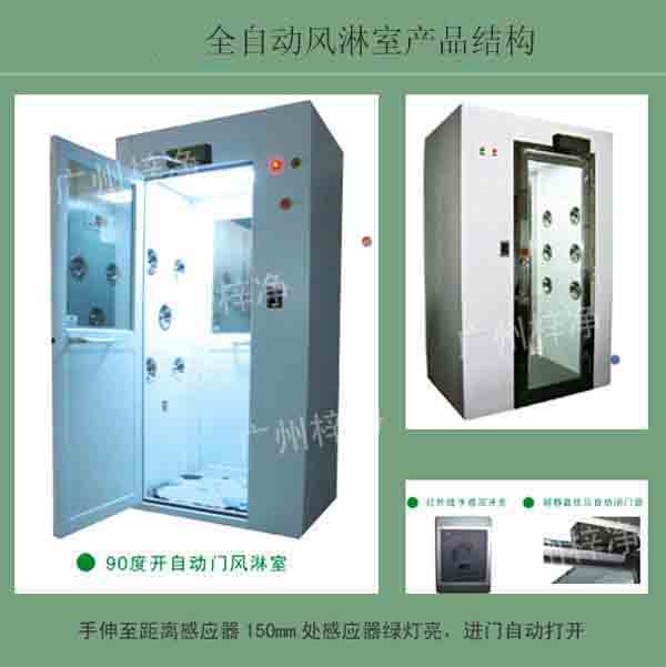 全自動(dòng)風(fēng)淋室又叫全自動(dòng)感應(yīng)吹淋器、全自動(dòng)感應(yīng)風(fēng)淋門(mén)、空氣吹淋室